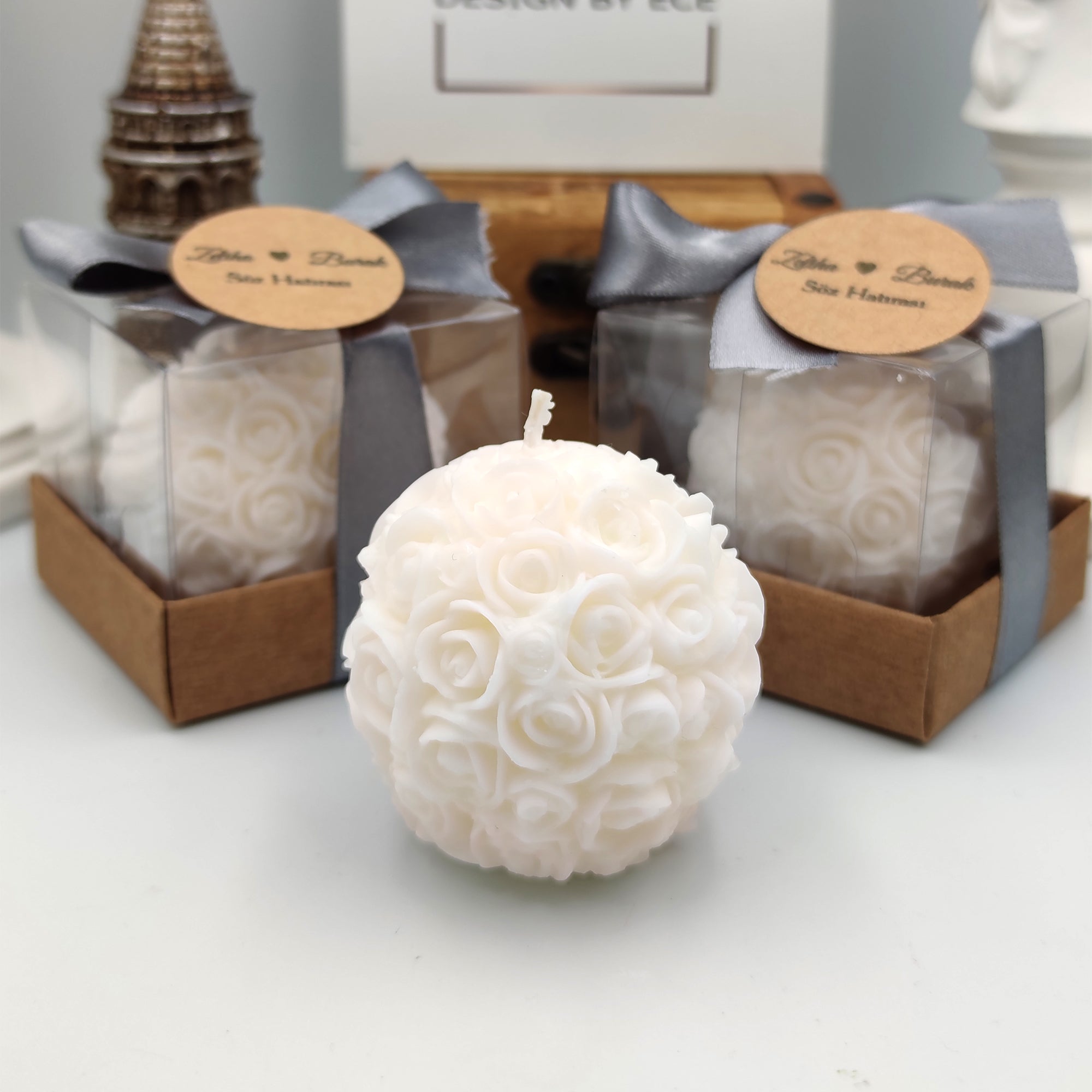 Wedding candle favor Rose shaped Gift for Guest in Wedding, Bridal Shower,Baptism