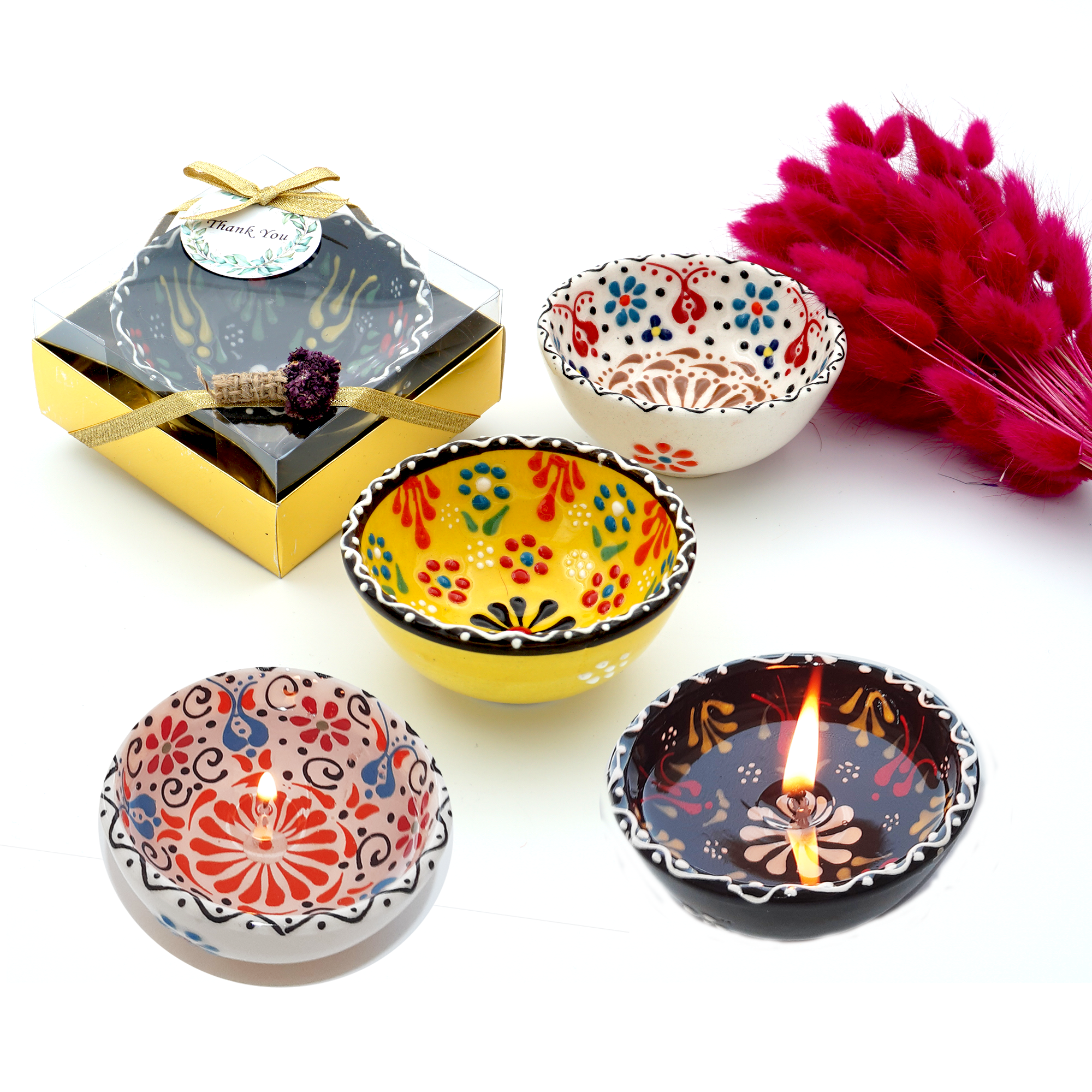 Party Favors Gel Candle in ceramic Bowl for Gifts for Guest