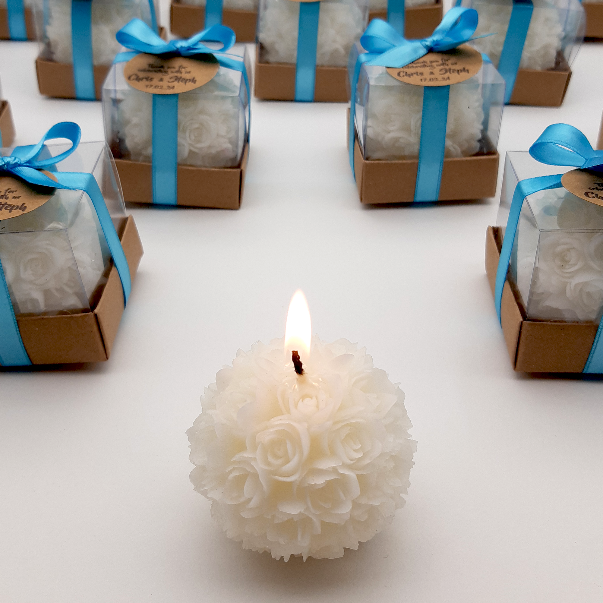 Wedding candle favor Rose shaped Gift for Guest in Wedding, Bridal Shower,Baptism