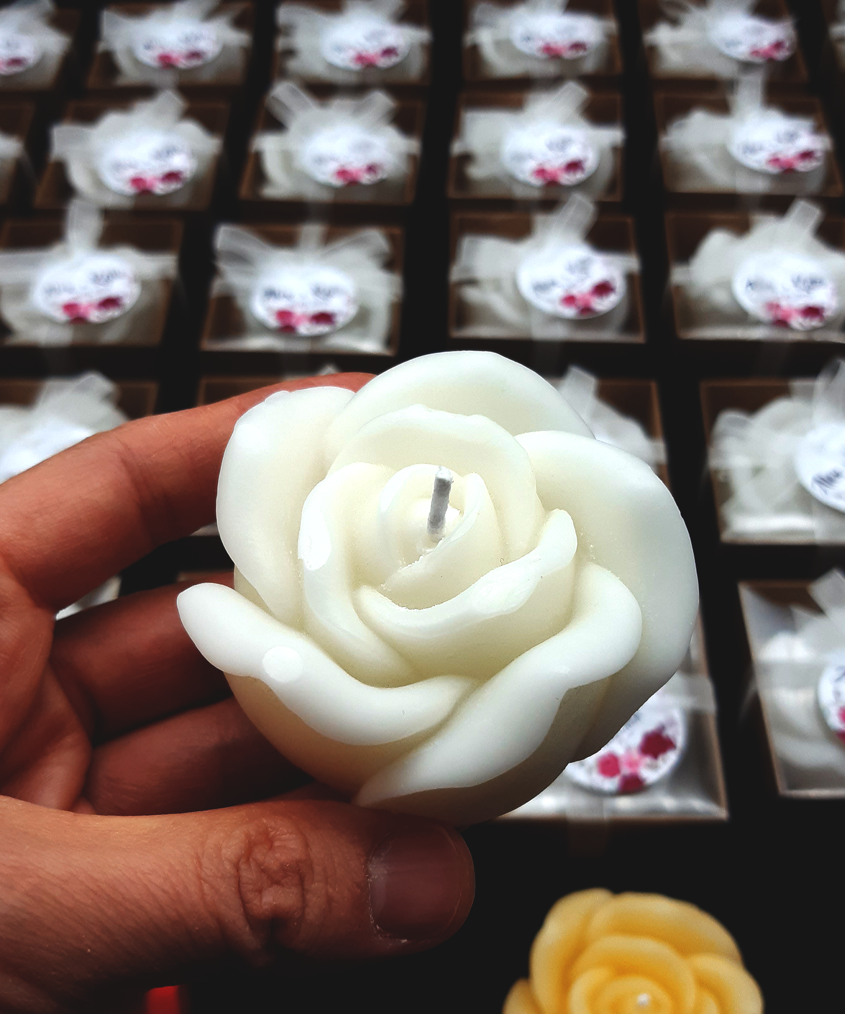Rosenkerze hochzeit geschenke für brautpaar, gastgeschenk hochzeit gäste, taufe geschenk gäste babyparty, Schön Das Du Da Bist