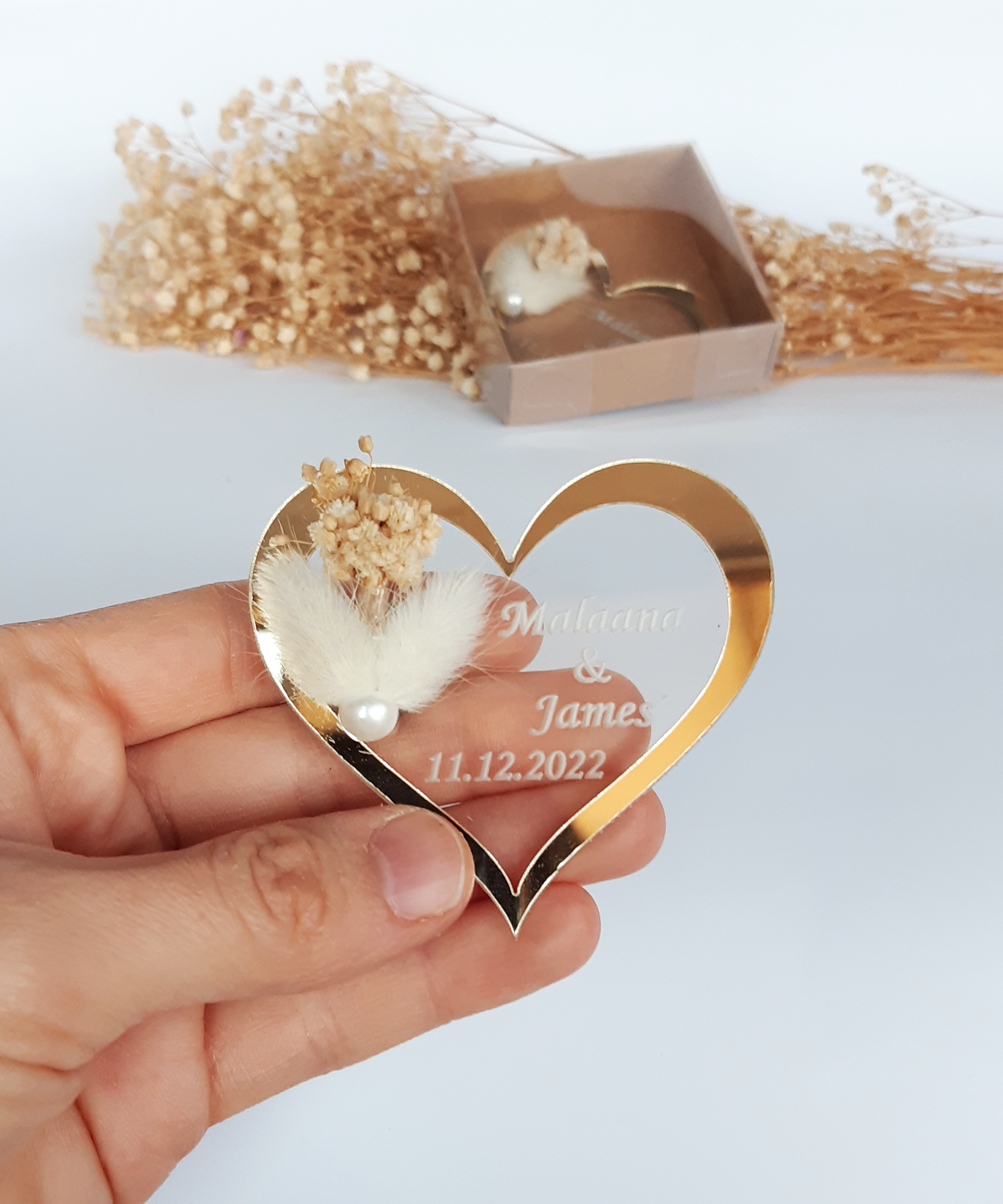 gold silber Acryl hochzeit gastgeschenke für die gäste, gastgeschenke hochzei für die gäste personalisier, Taufe, Kommunion Konfirmation,Geburtstag, schön das du da bist, Brautparty
