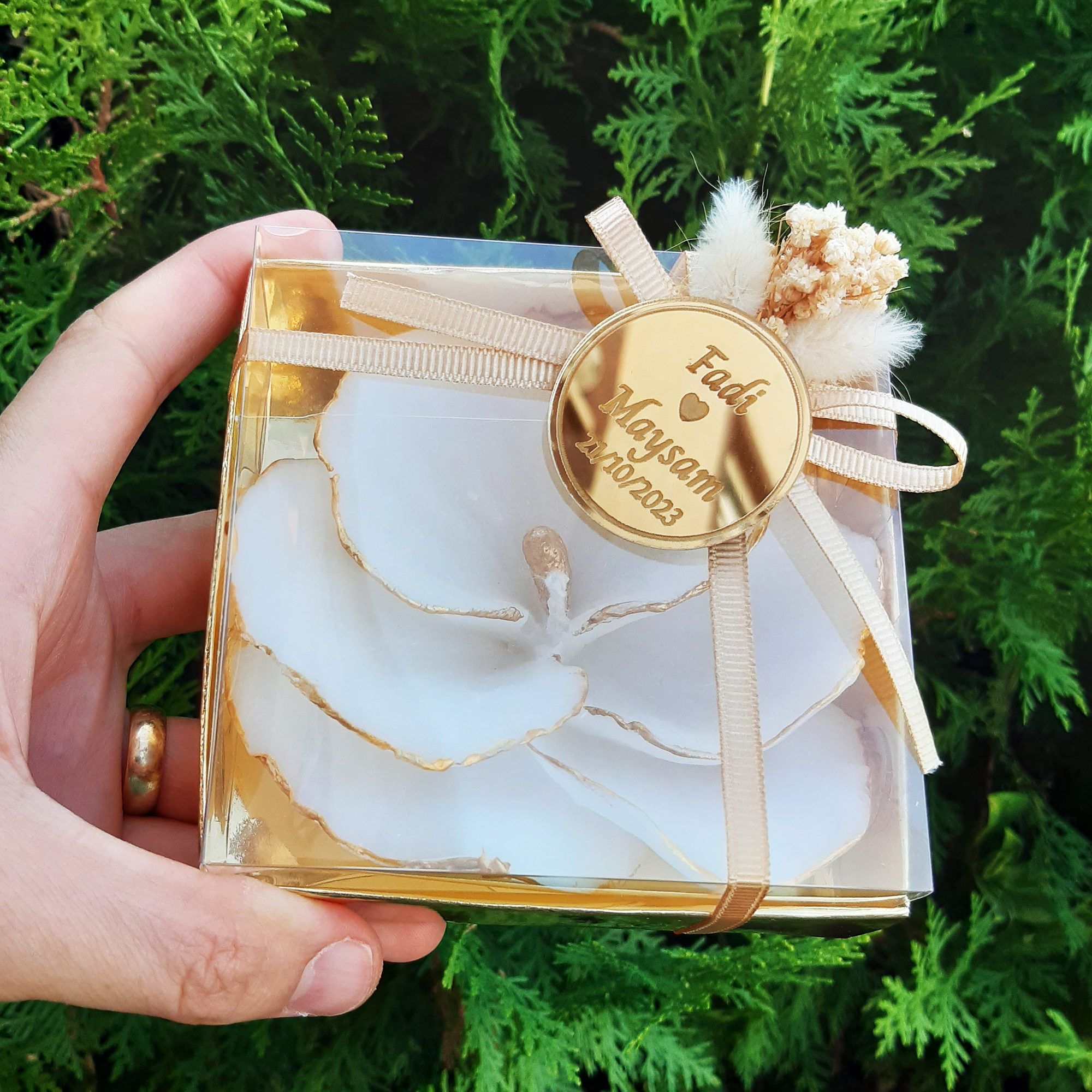 Orchideenkerze hochzeit geschenke für brautpaar, gastgeschenk hochzeit gäste, taufe geschenk gäste babyparty, Schön Das Du Da Bist
