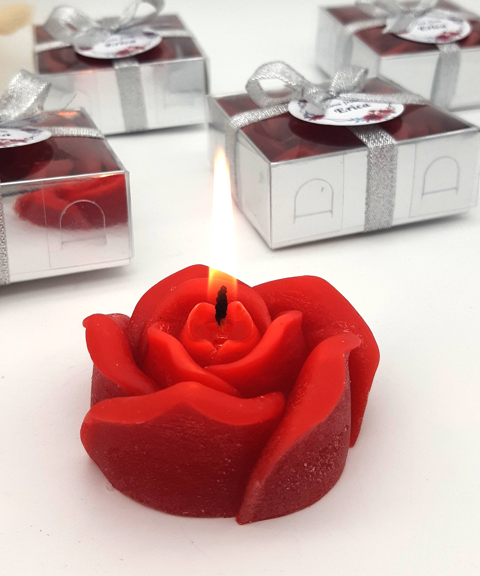 Rosenkerze hochzeit geschenke für brautpaar, gastgeschenk hochzeit gäste, taufe geschenk gäste babyparty, Schön Das Du Da Bist