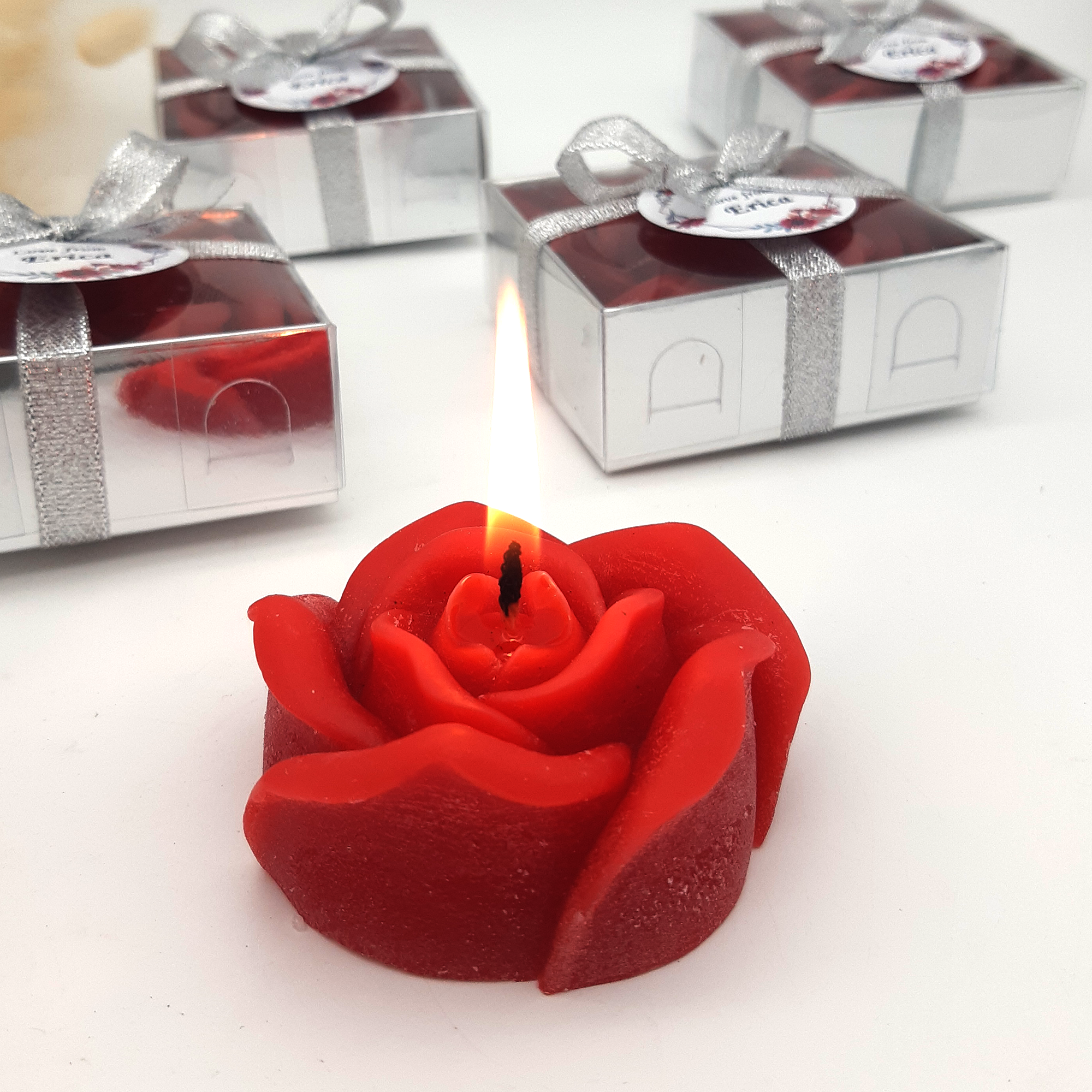 Rosenkerze hochzeit geschenke für brautpaar, gastgeschenk hochzeit gäste, taufe geschenk gäste babyparty, Schön Das Du Da Bist