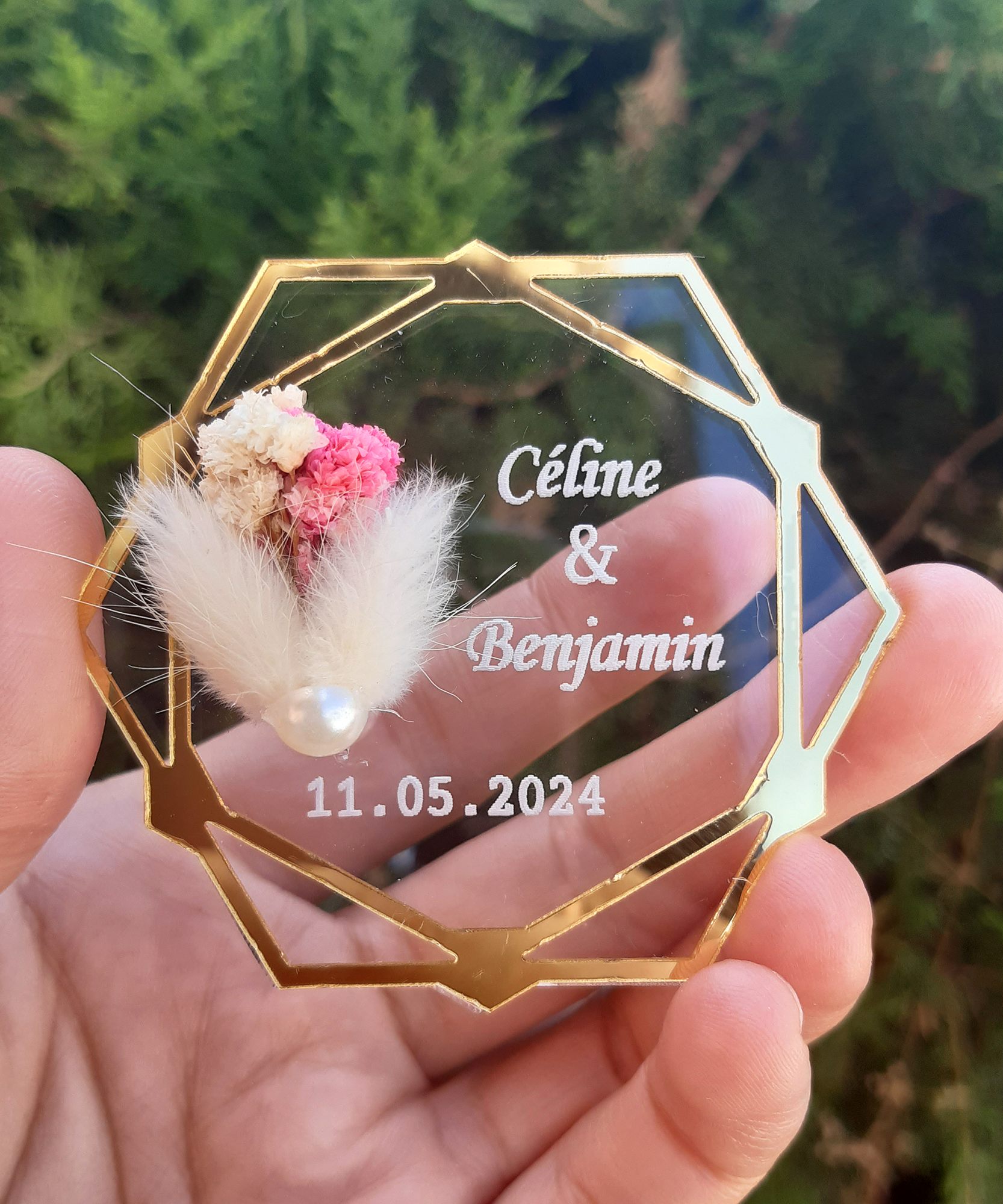 gold silber Acryl hochzeit gastgeschenke für die gäste, gastgeschenke hochzei für die gäste personalisier, Taufe, Kommunion Konfirmation,Geburtstag, schön das du da bist, Brautparty