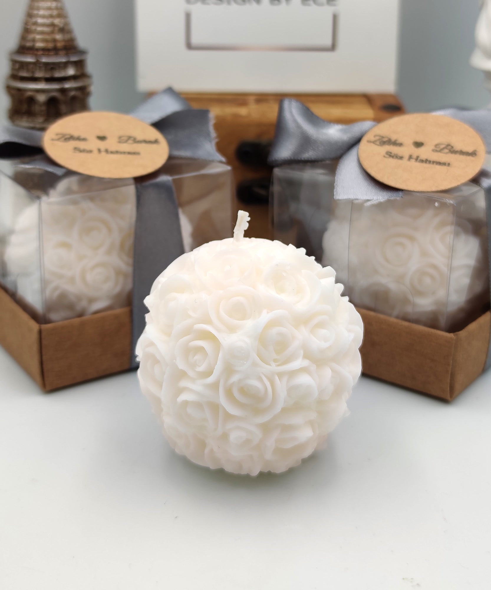 Wedding candle favor Rose shaped Gift for Guest in Wedding, Bridal Shower,Baptism