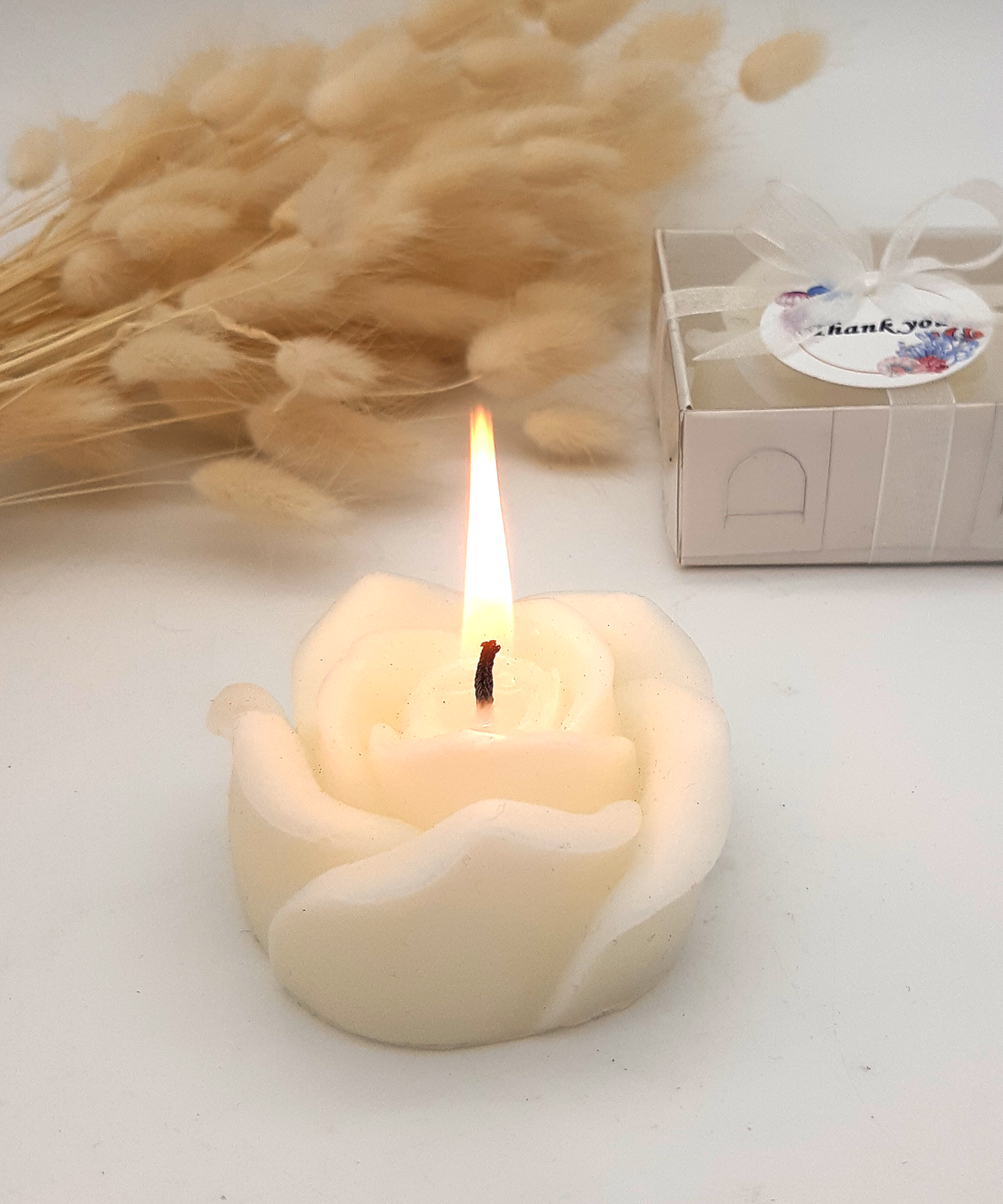 Rosenkerze hochzeit geschenke für brautpaar, gastgeschenk hochzeit gäste, taufe geschenk gäste babyparty, Schön Das Du Da Bist