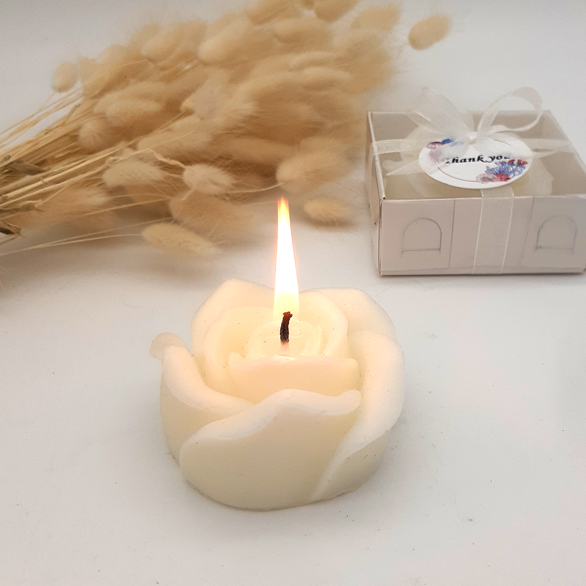 Rosenkerze hochzeit geschenke für brautpaar, gastgeschenk hochzeit gäste, taufe geschenk gäste babyparty, Schön Das Du Da Bist