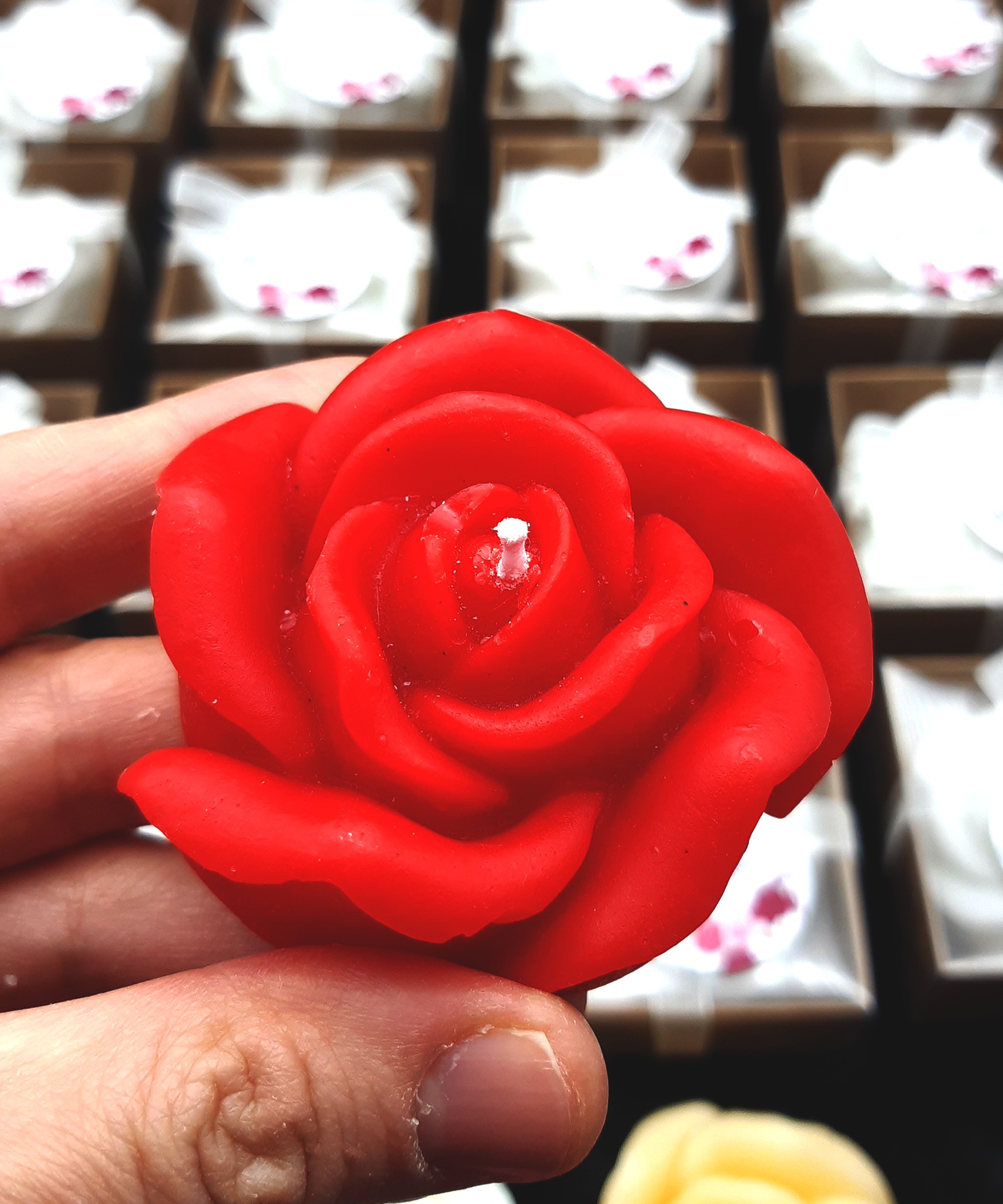 Rosenkerze hochzeit geschenke für brautpaar, gastgeschenk hochzeit gäste, taufe geschenk gäste babyparty, Schön Das Du Da Bist