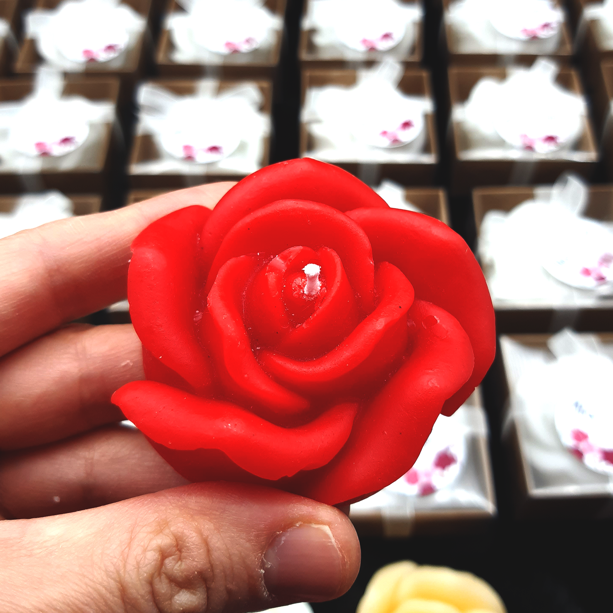 Rosenkerze hochzeit geschenke für brautpaar, gastgeschenk hochzeit gäste, taufe geschenk gäste babyparty, Schön Das Du Da Bist