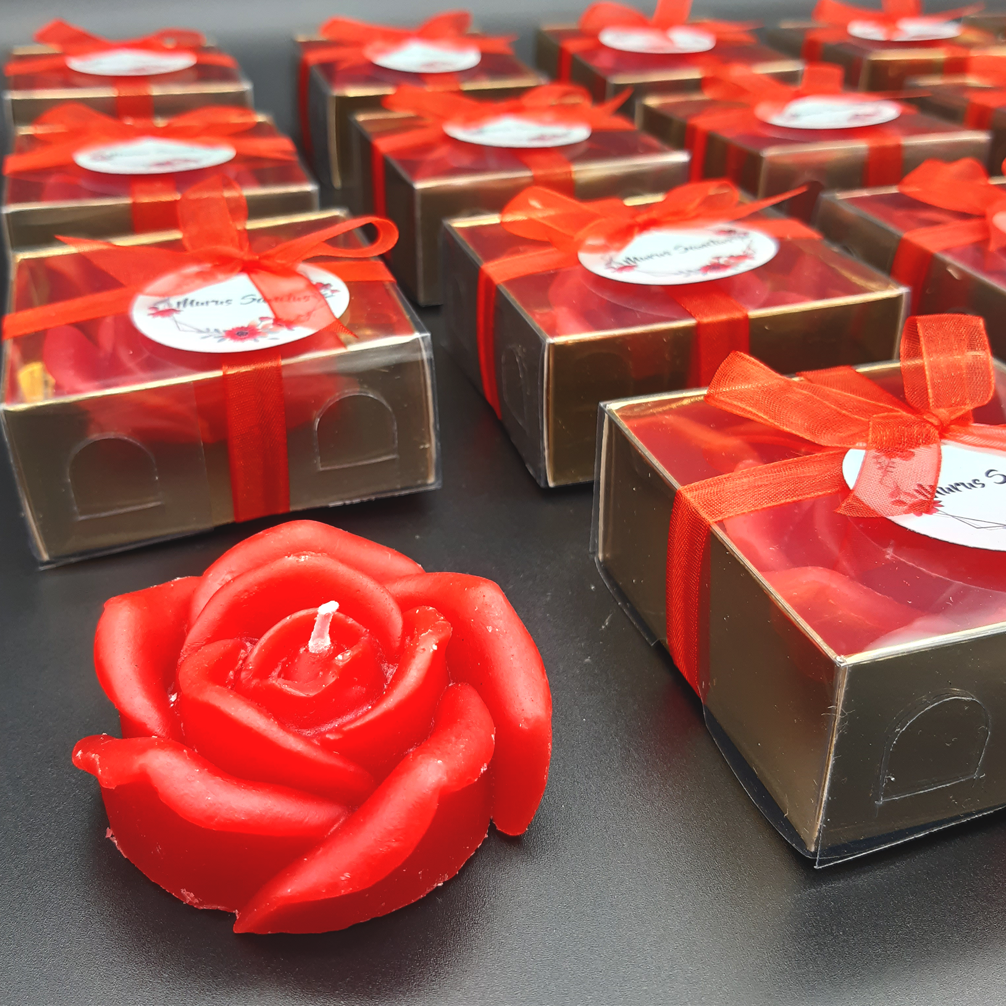 Rosenkerze hochzeit geschenke für brautpaar, gastgeschenk hochzeit gäste, taufe geschenk gäste babyparty, Schön Das Du Da Bist