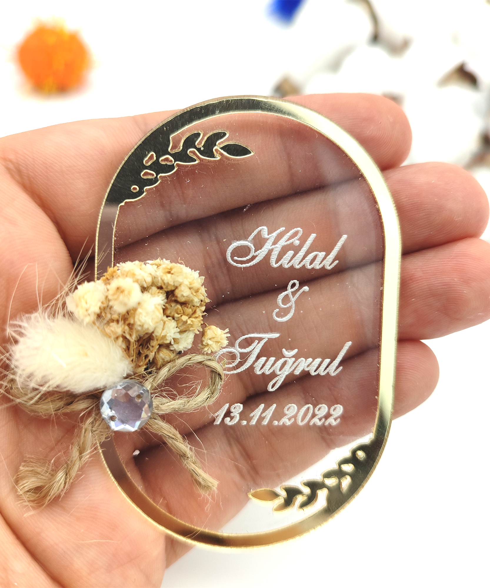 gold silber Acryl hochzeit gastgeschenke für die gäste, gastgeschenke hochzei für die gäste personalisier, Taufe, Kommunion Konfirmation,Geburtstag, schön das du da bist, Brautparty