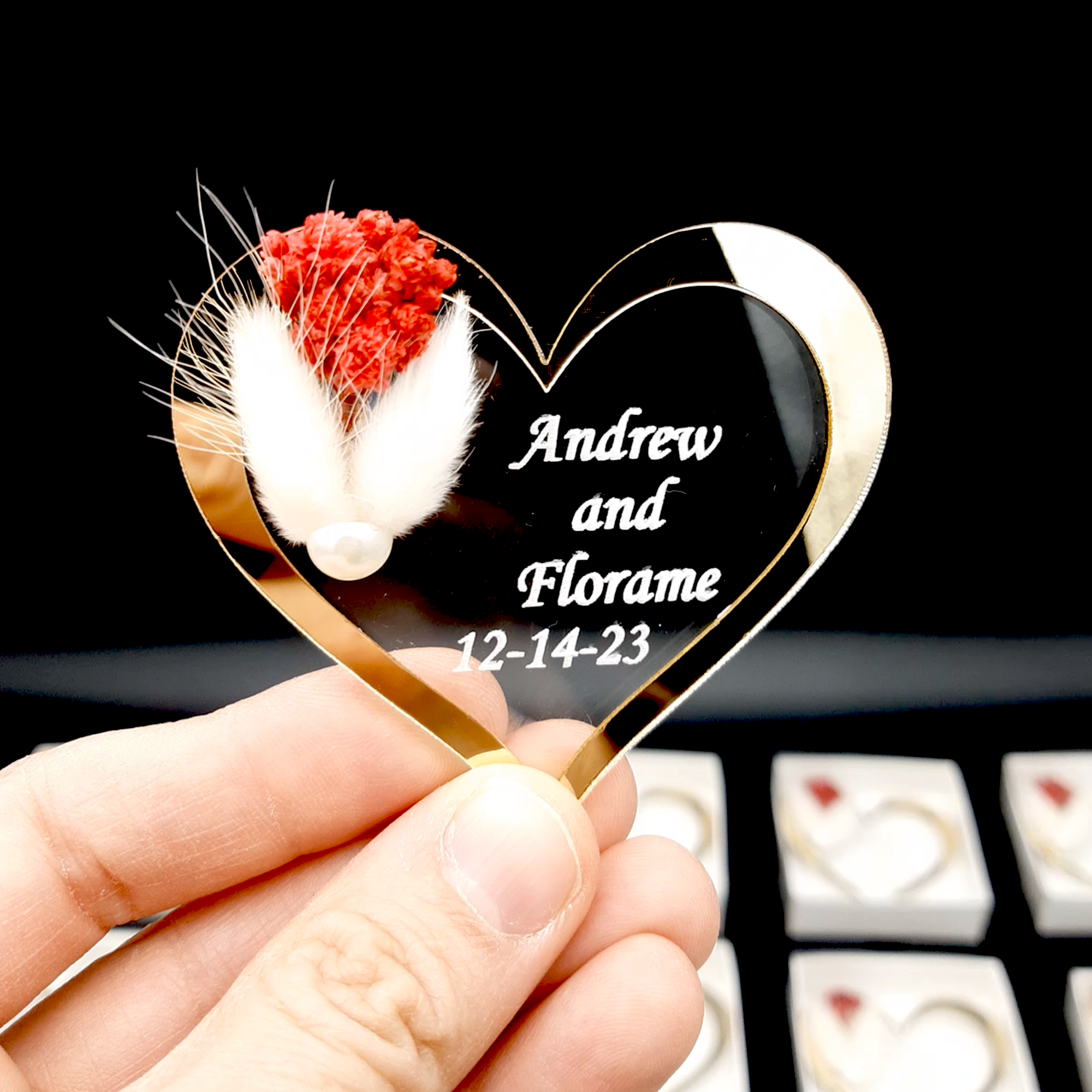 gastgeschenke hochzei für die gäste personalisier,  Stück gold silber Acryl hochzeit gastgeschenke für die gäste, Taufe, Kommunion Konfirmation,Geburtstag, schön das du da bist, Brautparty