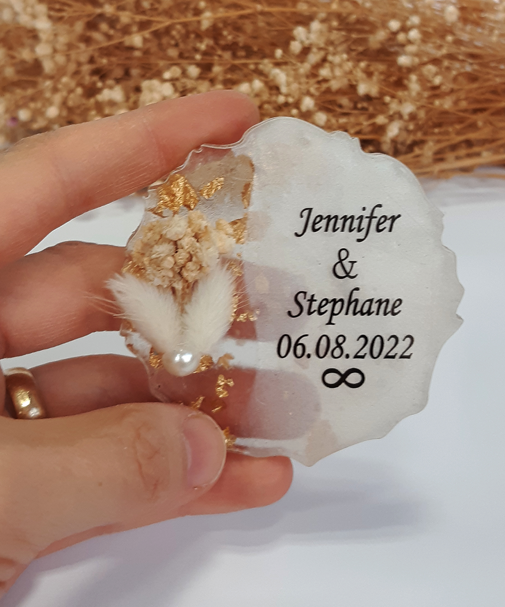 Wedding favours bulk Epoxi fridge magnet with box for Bridal Shower