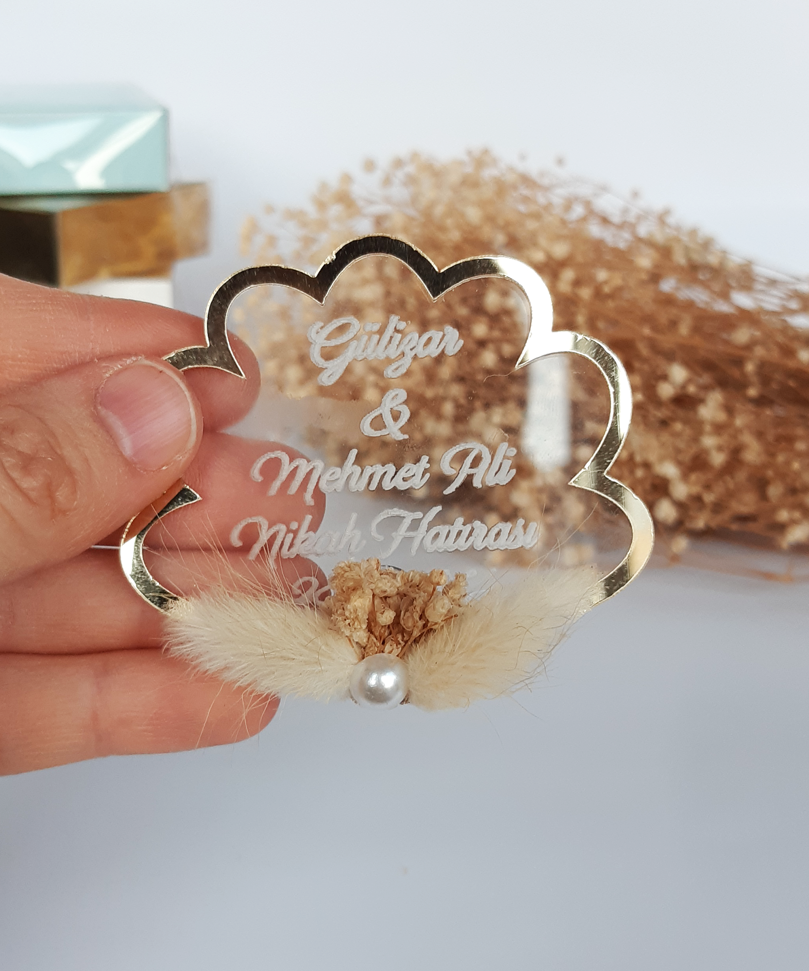 gold silber Acryl hochzeit gastgeschenke für die gäste, gastgeschenke hochzei für die gäste personalisier, Taufe, Kommunion Konfirmation,Geburtstag, schön das du da bist, Brautparty