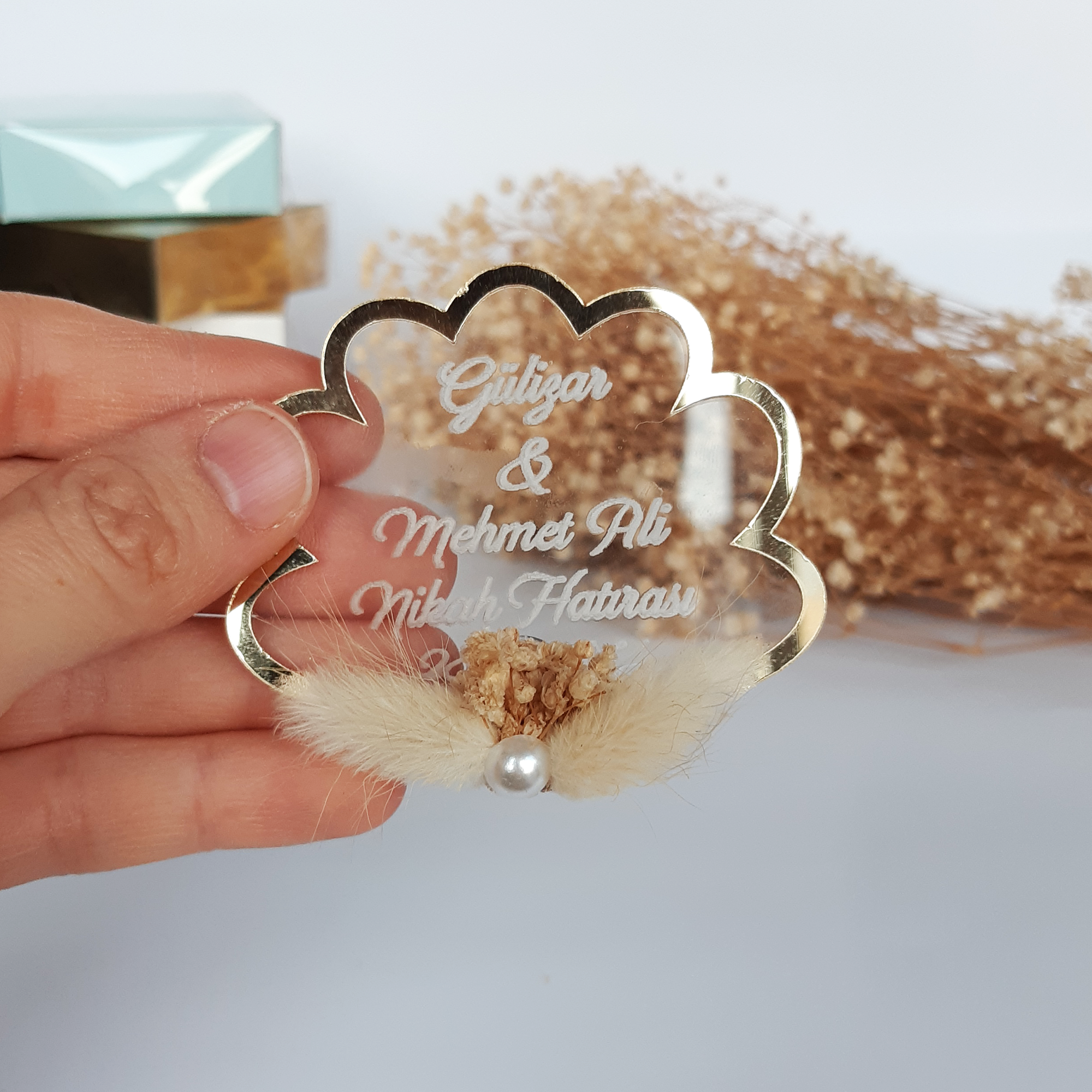 gold silber Acryl hochzeit gastgeschenke für die gäste, gastgeschenke hochzei für die gäste personalisier, Taufe, Kommunion Konfirmation,Geburtstag, schön das du da bist, Brautparty