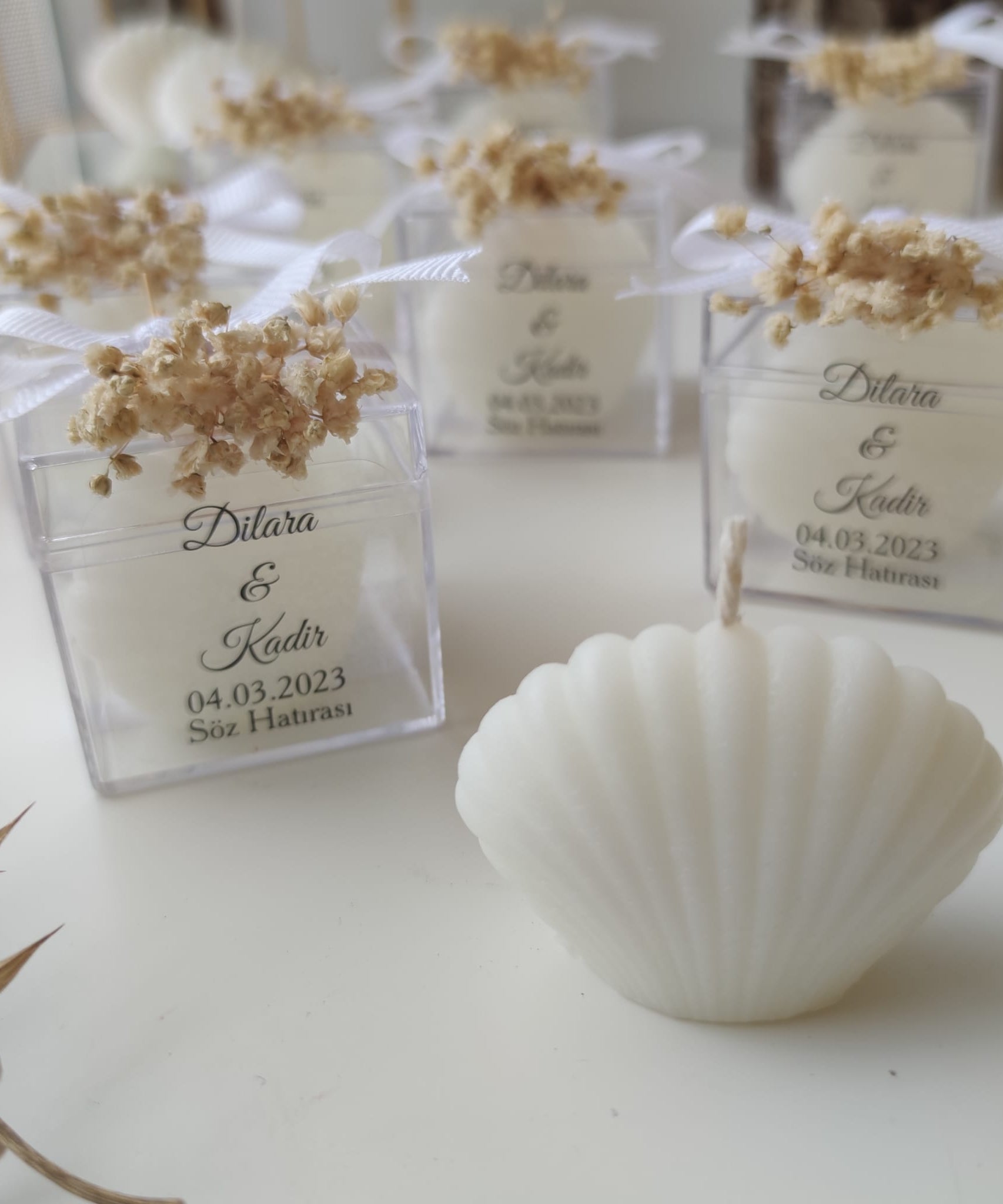 Muschelkerze gastgeschenk hochzeit gäste,  taufe geschenk gäste babyparty, hochzeit geschenke für brautpaar,  Schön Das Du Da Bist