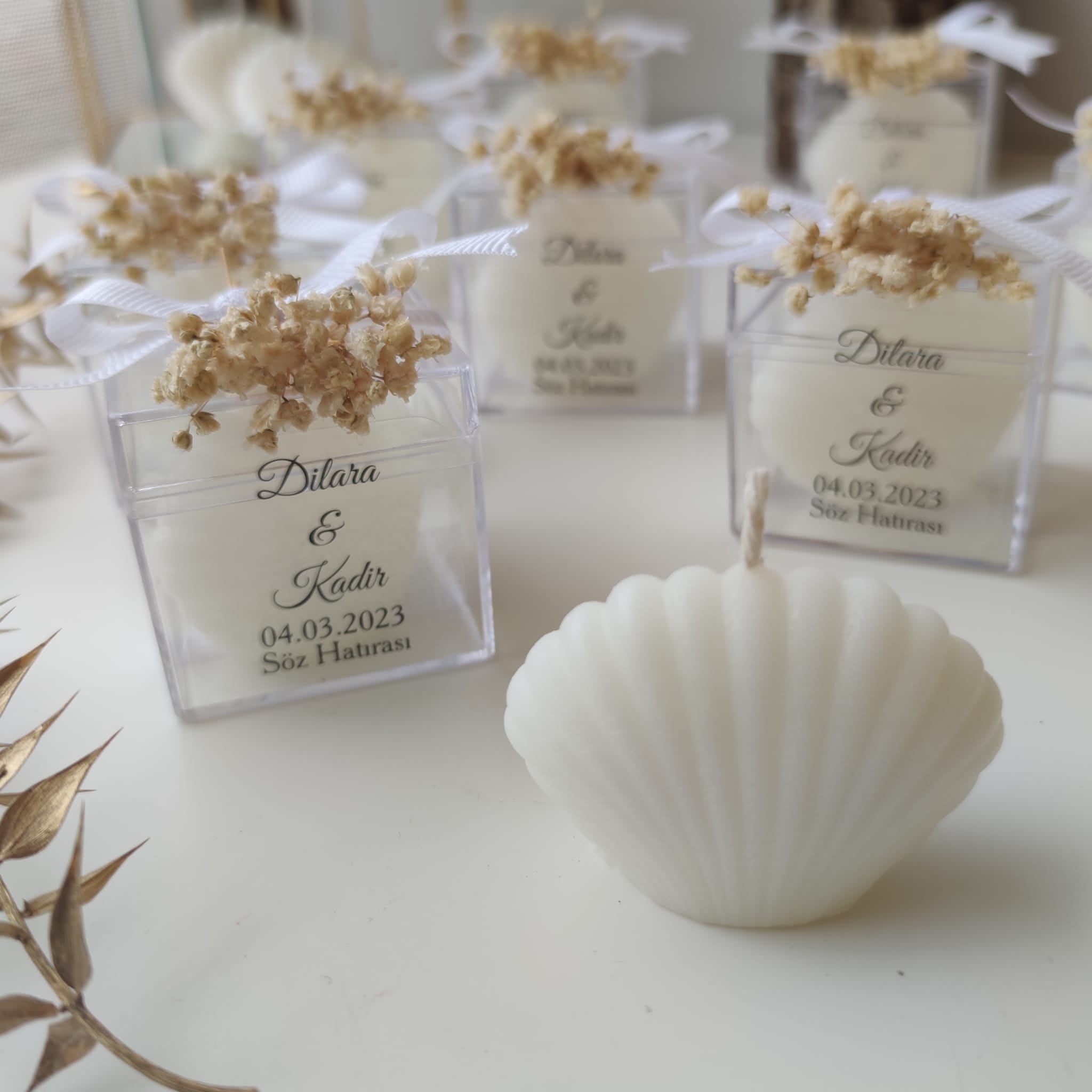Muschelkerze gastgeschenk hochzeit gäste,  taufe geschenk gäste babyparty, hochzeit geschenke für brautpaar,  Schön Das Du Da Bist