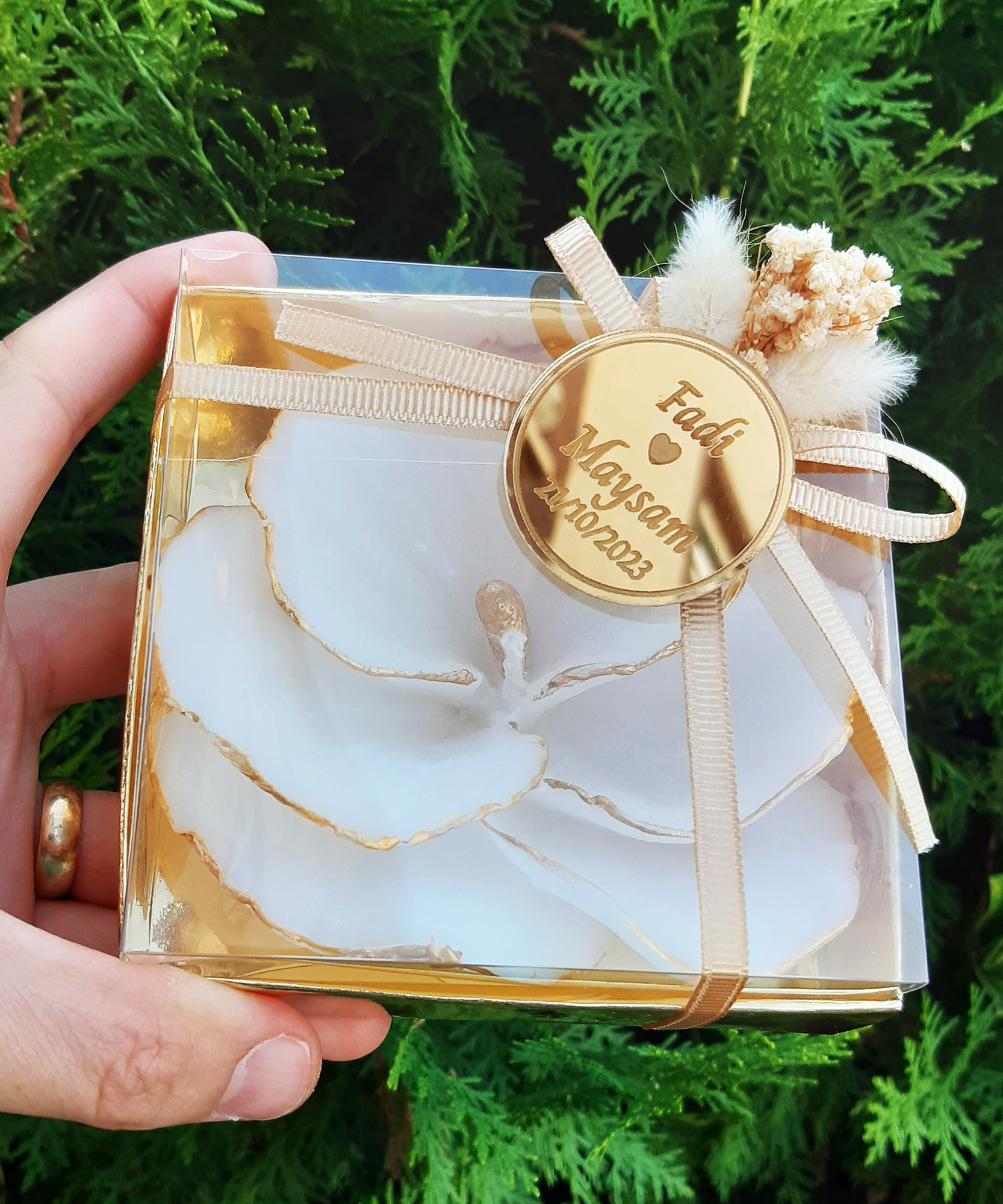 Orchideenkerze hochzeit geschenke für brautpaar, gastgeschenk hochzeit gäste, taufe geschenk gäste babyparty, Schön Das Du Da Bist