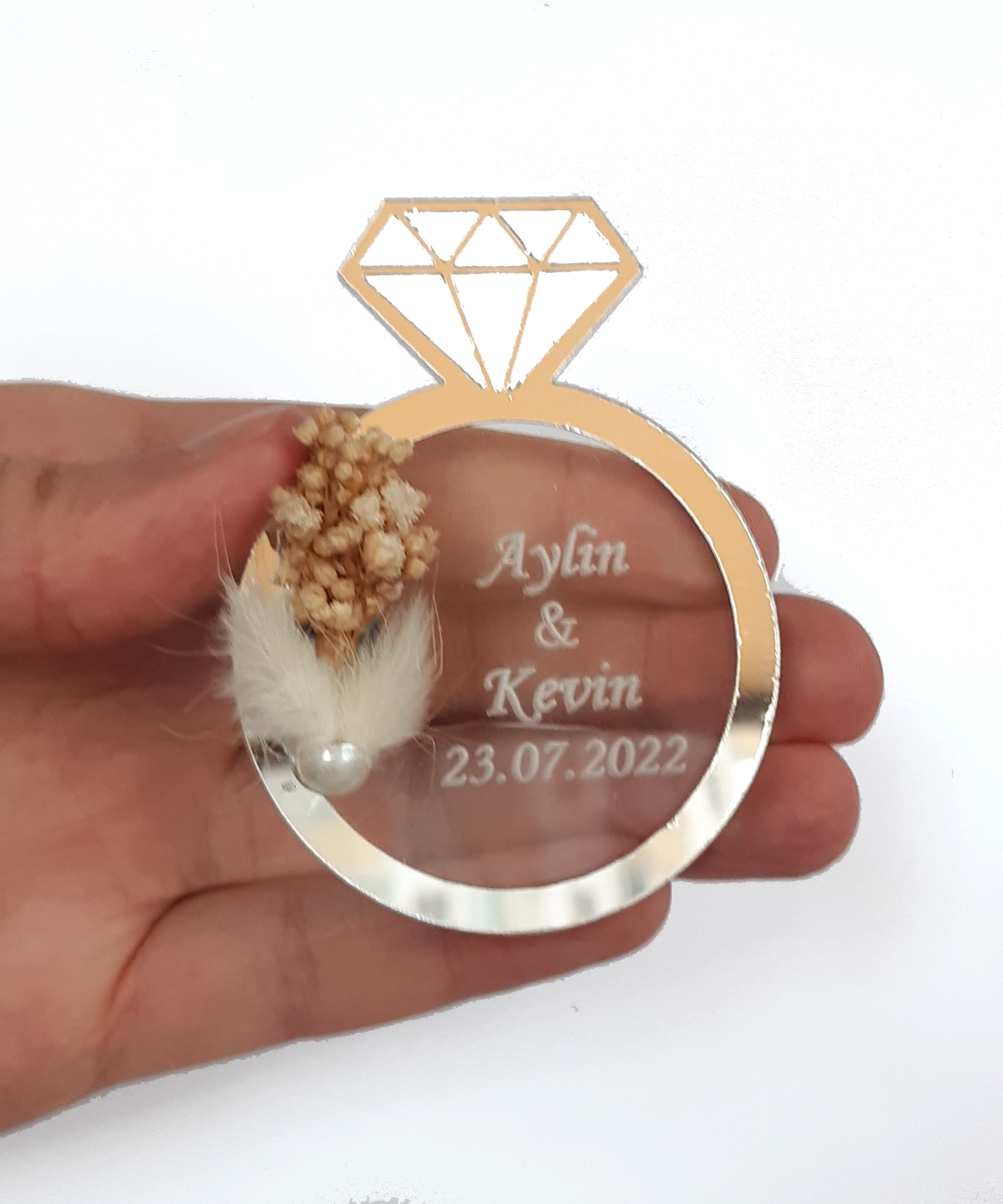 gold silber Acryl hochzeit gastgeschenke für die gäste, gastgeschenke hochzei für die gäste personalisier, Taufe, Kommunion Konfirmation,Geburtstag, schön das du da bist, Brautparty