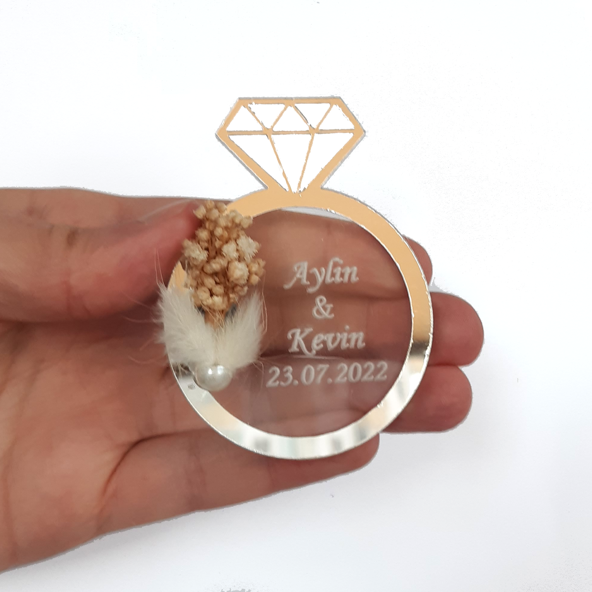 gold silber Acryl hochzeit gastgeschenke für die gäste, gastgeschenke hochzei für die gäste personalisier, Taufe, Kommunion Konfirmation,Geburtstag, schön das du da bist, Brautparty